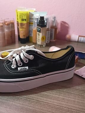 Vans Black Low-Top Canvas Women's Sneaker with White Laces